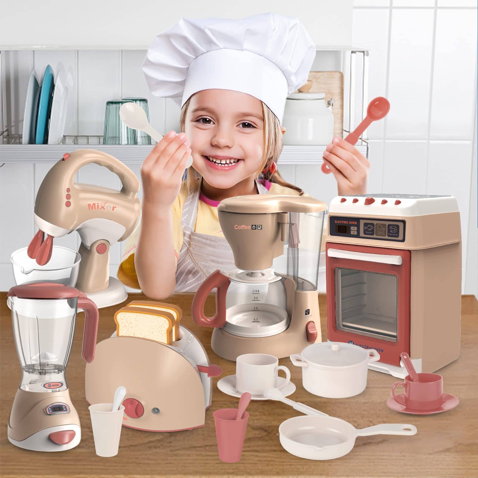 Barnleksaker Simulering Köksapparater Set Mini Blender Kaffebryggare Tvättmaskin Låtsaslek Kreativ Elektriskt Spel Present