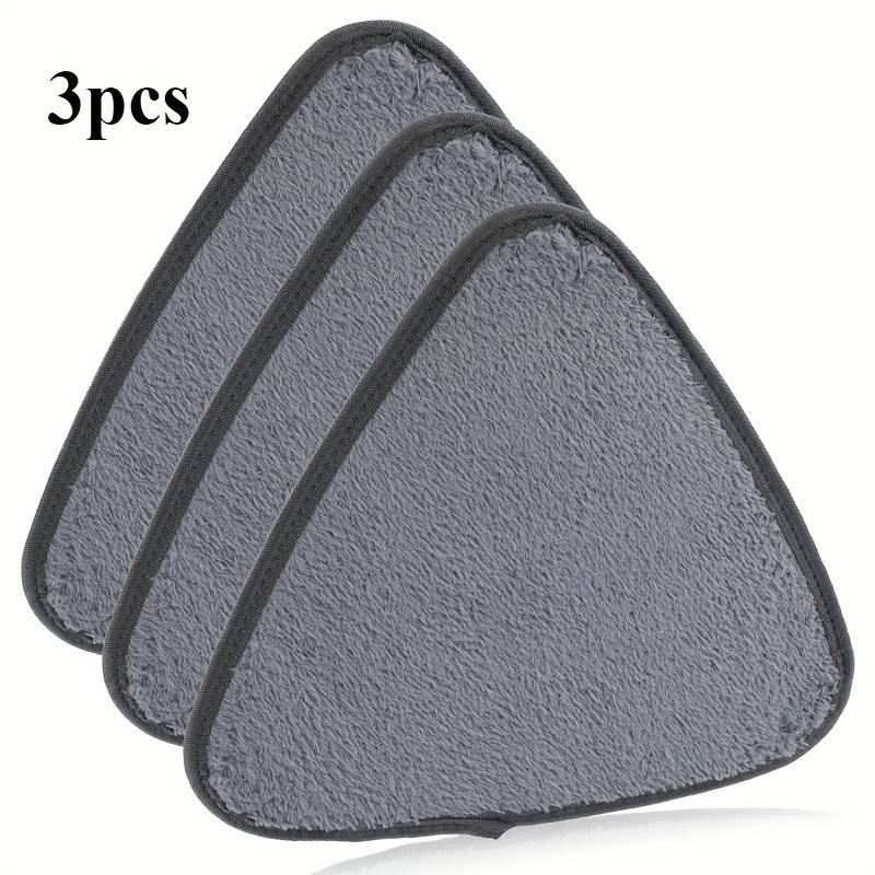3pcs Triangle Microfiber Mop Heads, Non-woven Polyester Cleaning Pads, Suitable For Living Room, Kitchen, Glass, Walls, Floors- Sweeping Cloths, Cleaning Supplies Accessories