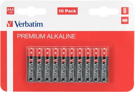 Verbatim AAA Alkaliska Batterier, 1,5V, svart - 10pack