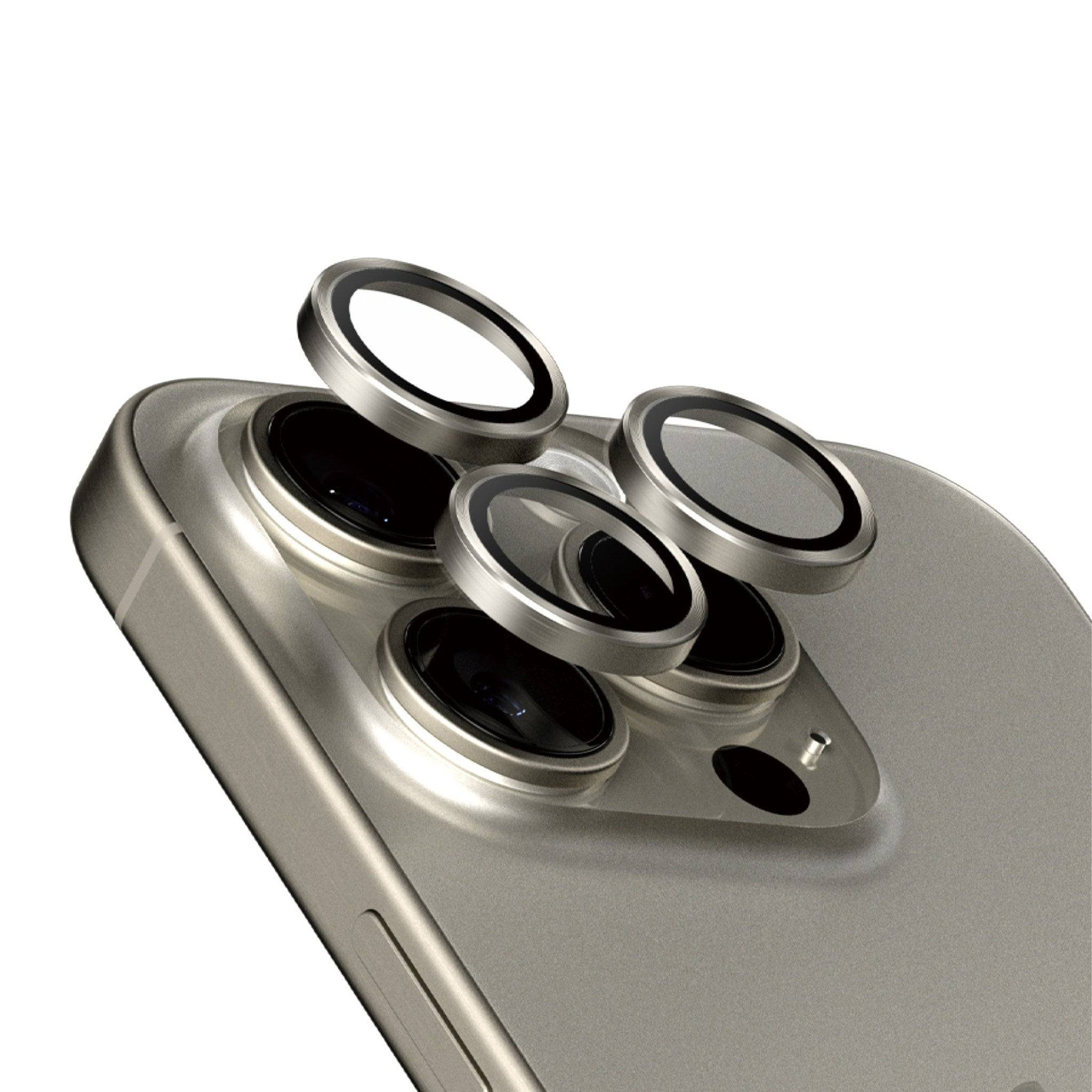 PanzerGlass® Hoops® Titanium Kameralinsebeskytter Naturlig iPhone 15 Pro | 15 Pro Max