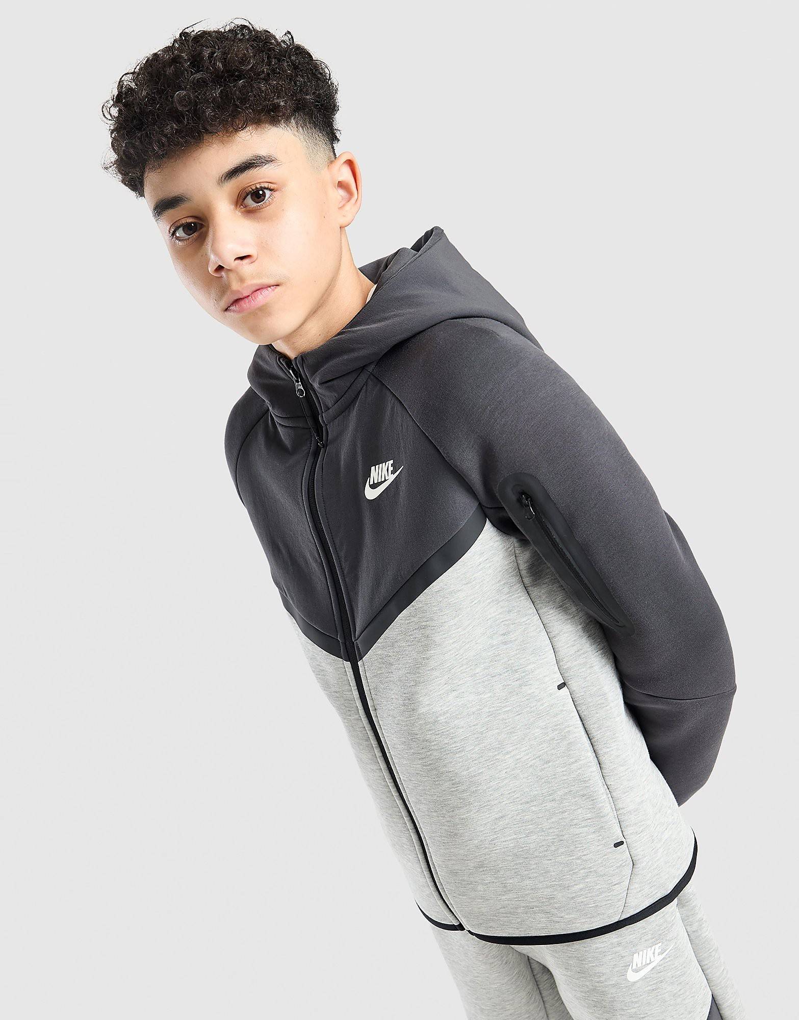 Nike Tech Mix Full Zip Hoodie Junior, Grå