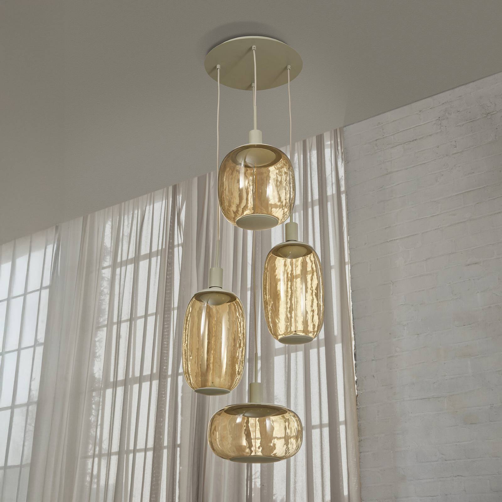 OSRAM Hänglampa Decor Needle Plate, dimbar, Creme / bärnsten, Vardagsrum / matsal, Metall, Modern, Pendellampa