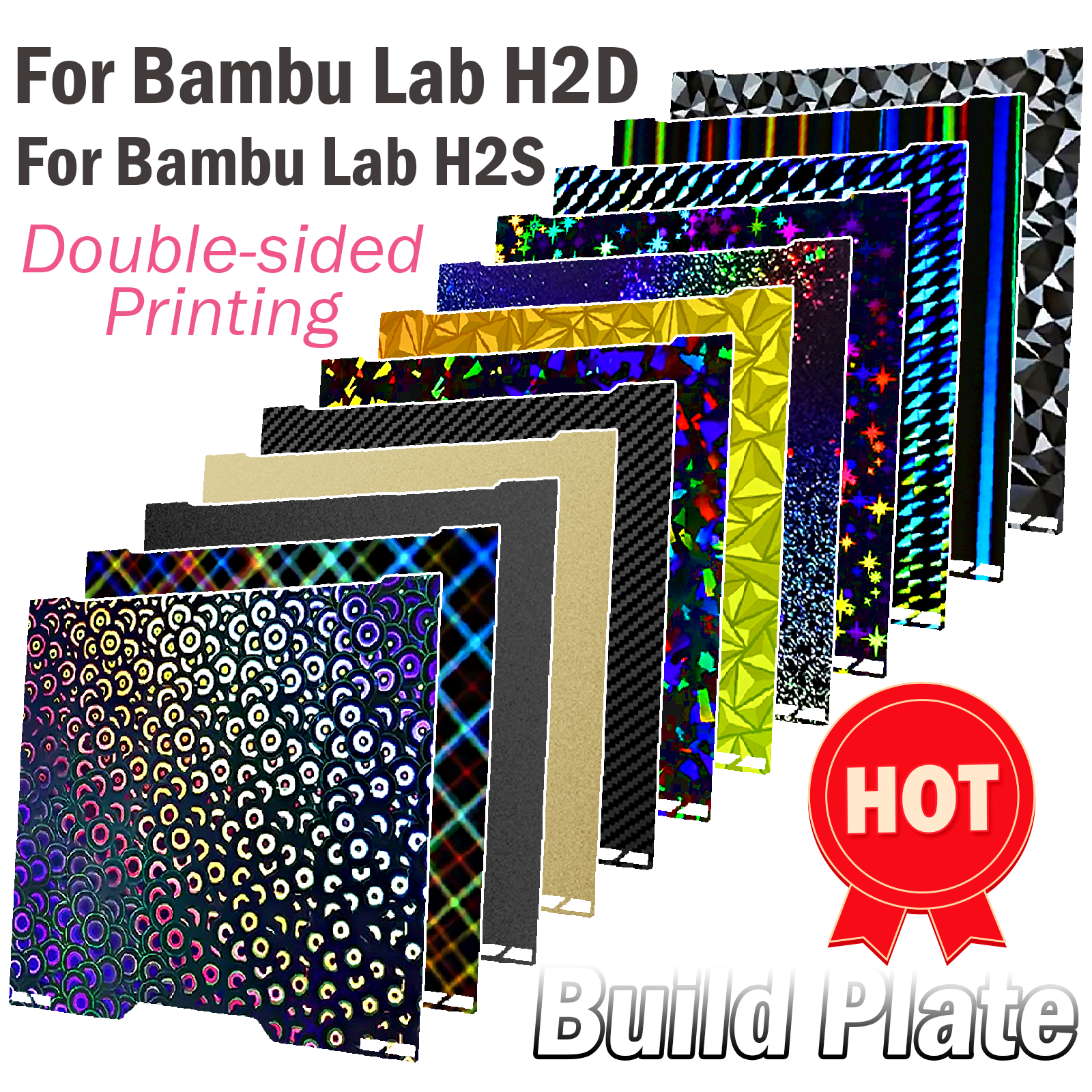 For Bambu Lab H2d Build Plate Bambulab Smooth H2S Build Plate 350x320 Hiqh Quality For Bambu Lab H2D Accessories Spare Parts