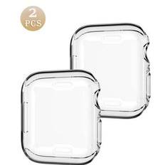 2st genomskinlig mjuk TPU-klocka skyddsfodral, allround lätt reptåligt skyddande skydd med skärmskyddsfilm kompatibel med Apple Watch Series 10/9/8/7/ (Multi-size)