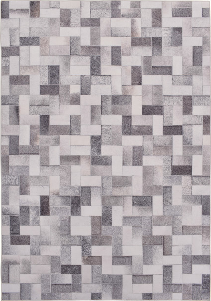 Gulvtæppe Loomery Nova dots 160x230 cm grå polyester patchwork.