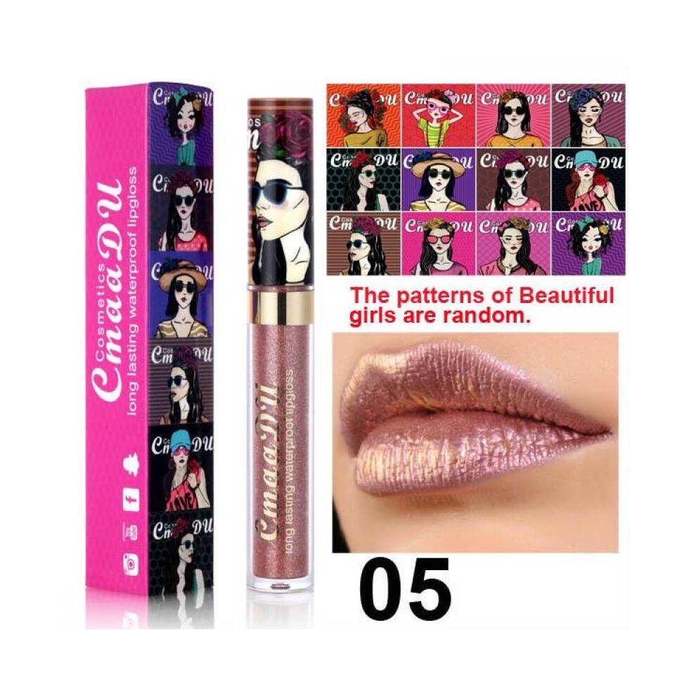 (Matches the image) CmaaDu Beautiful Girl Lips Lipstick and Not Easy To Fade Dream Color Chameleon Diamond Glitter Lip Gloss