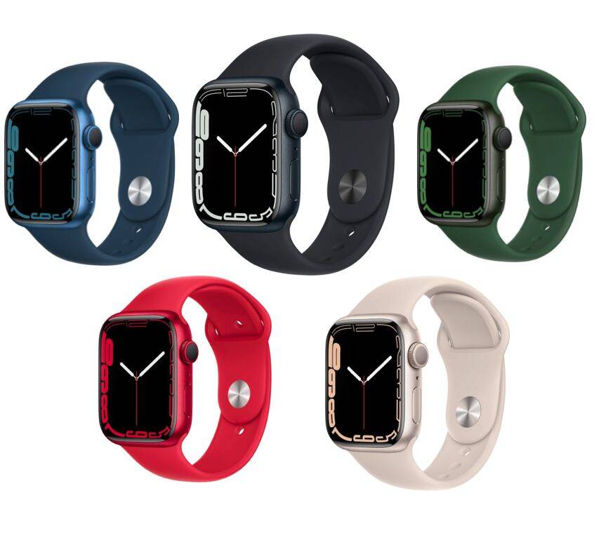 Apple Watch Series 7 Aluminium 45 mm (2021) | GPS | Stjärnglans | sportarmband Stjärnglans | M/L