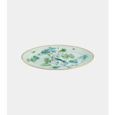 Aquazzura Casa Secret Garden porcelain oval platter - green - One Size