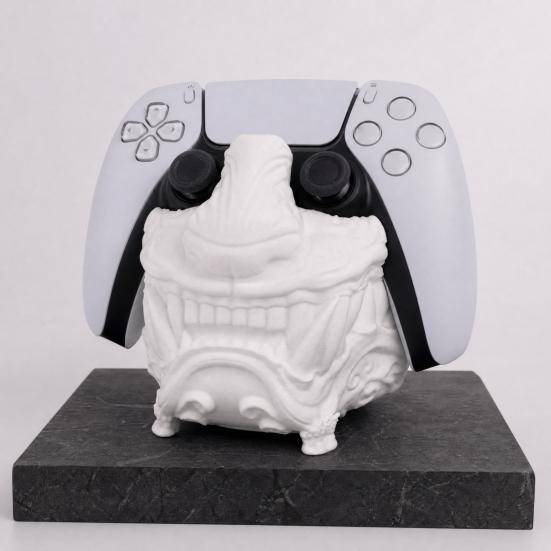 Handle Bracket Controller Stand with Oriental Ghost Face Design Anti-Slip Secure Grip Storage röd
