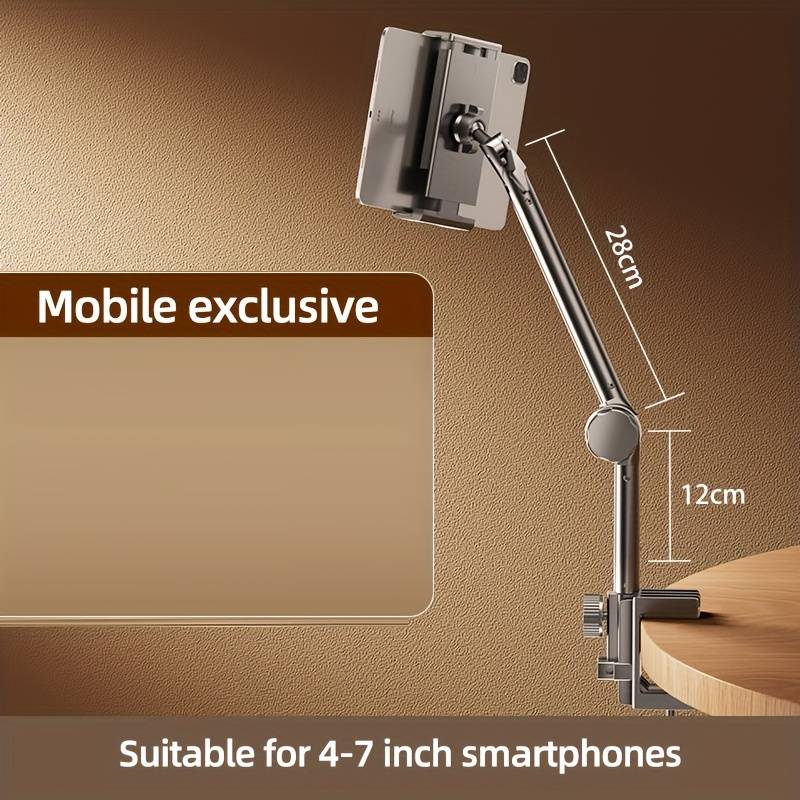 TEMU Tablet And Phone Stand Holder, Gooseneck Cell Holder With 360 Degree Adjustable Clip, Flexible Tablet Mount Clamp For Desk, Compatible With Iphone/ipad/tablet, Black
