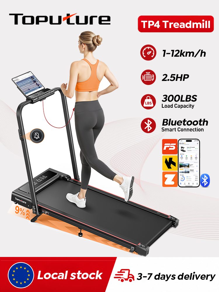 Toputure TP4 Electric Foldable Treadmill for Home 0.75-2.5HP Under Desk Treadmill 40*100cm Running Area 2 in 1 Running Walking Pad Exercise Machine
