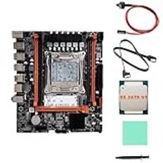 Rordigo X99H kontor moderkort + processor E5 2678 V3 + termiskt fett LGA2011-V3 B85 DDR3X4 ECC Slot M.2 NVME PCI-E 3.0 X16 svart kontor moderkort X99H PCB moderkort 1