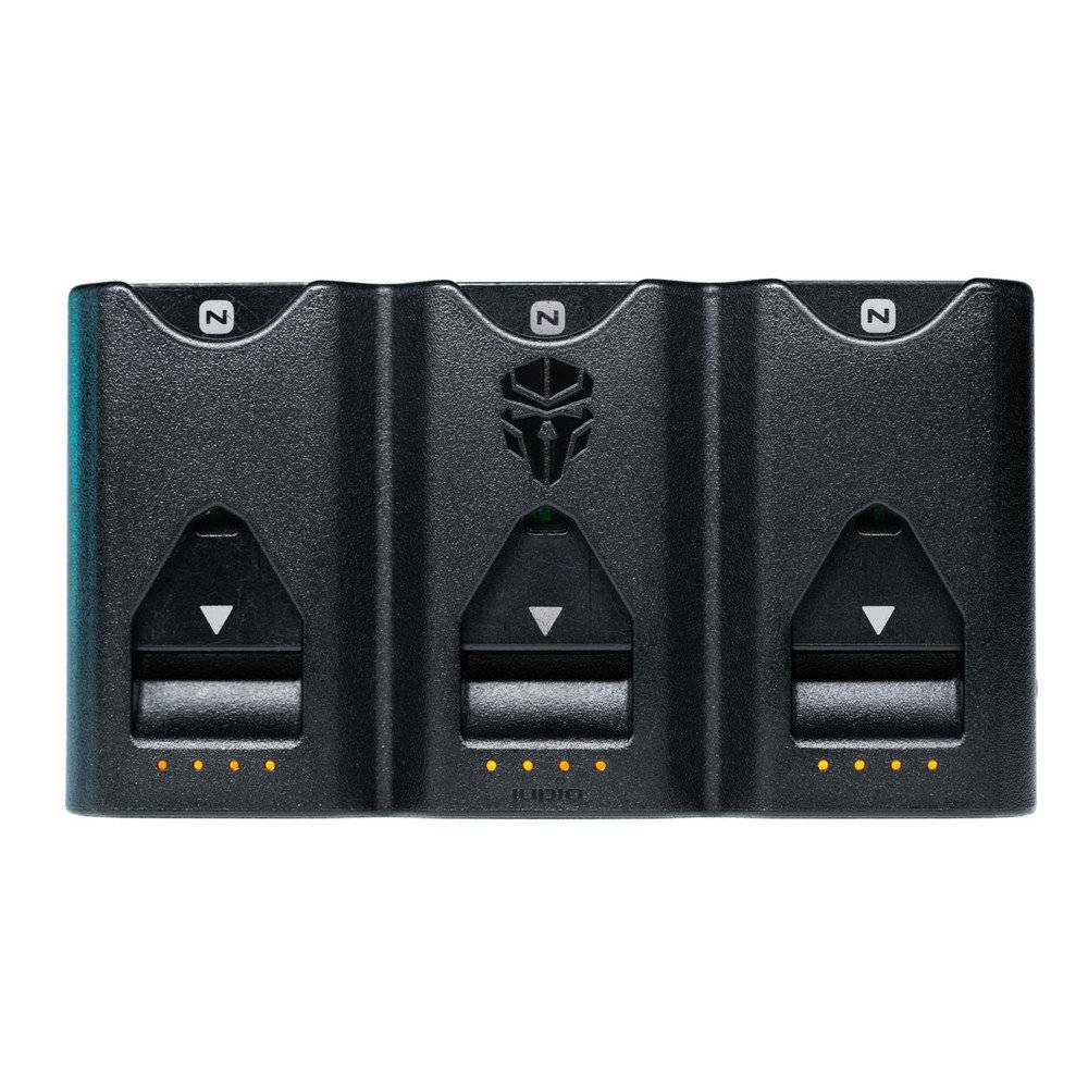 Trippelladdare för NP-W235 med powerbank-funktion och minneskortsförvaring