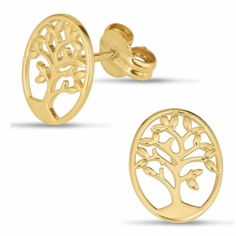 livets træ ørestikker i 9 karat guld - Gold Collection - Livets træ smykker