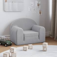 vidaXL Bäddsoffa för barn ljusgrå mjuk plysch
