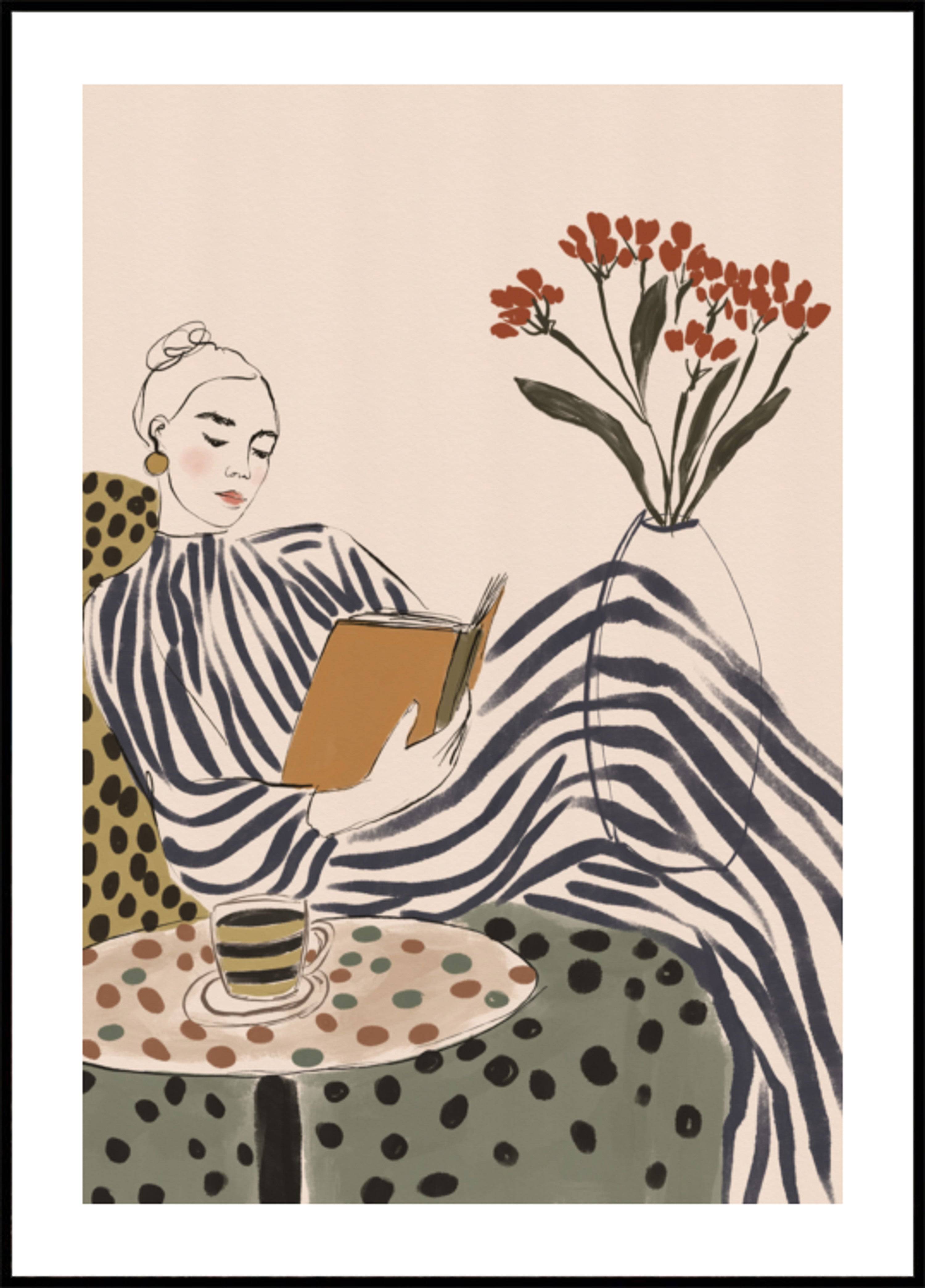 Chic Woman Reading (30x40) - Plakater > Osorterade verk, BD
