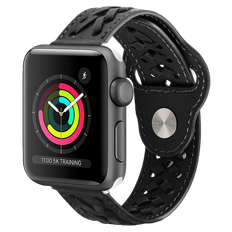 Apple Watch Læder Rem Sort 41mm til Serie 8/9