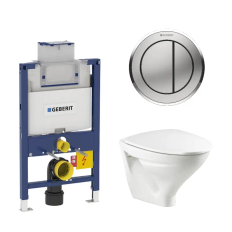 Toiletpakke m/Geberit cisterne, Ifø Sign toilet m/sæde, og blankkrom/matkrom trykplade