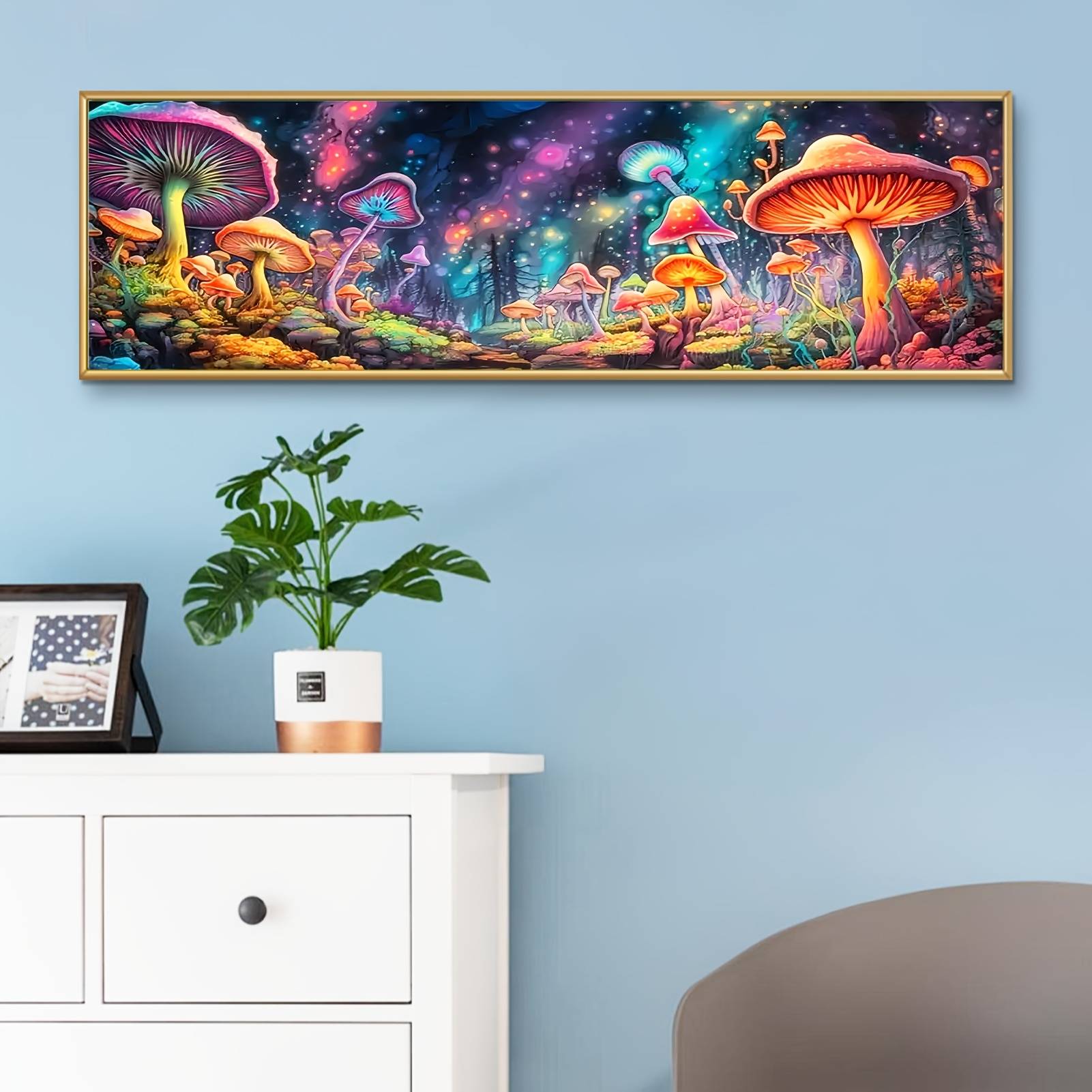 TEMU Extra Large 5d Diamond Painting Kit - Mushroom Pattern, Frameless, Rhinestone Art, Easy-to- Canvas, Perfect Gift For Home Decor, Ideal For Mother's Day, Father's Day, Christmas, And Birthdays