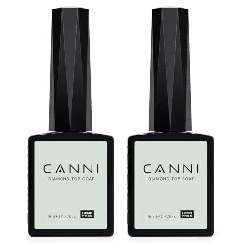CANNI Nagellack Semi Permanent Top Coat UV/LED Soak Off Nagellack Gel Nagellack 9ml X 2