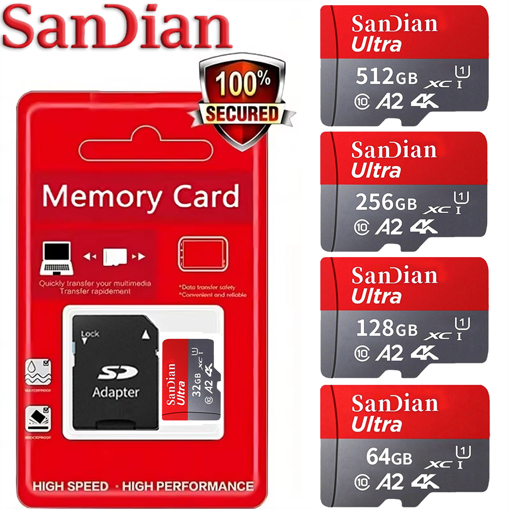 High Speed SD Card 128GB 256GB 512GB  Micro TF  SD U3 V30 A2 for DSLR Mirrorless Camera 4K Photography Best Seller Memory Card