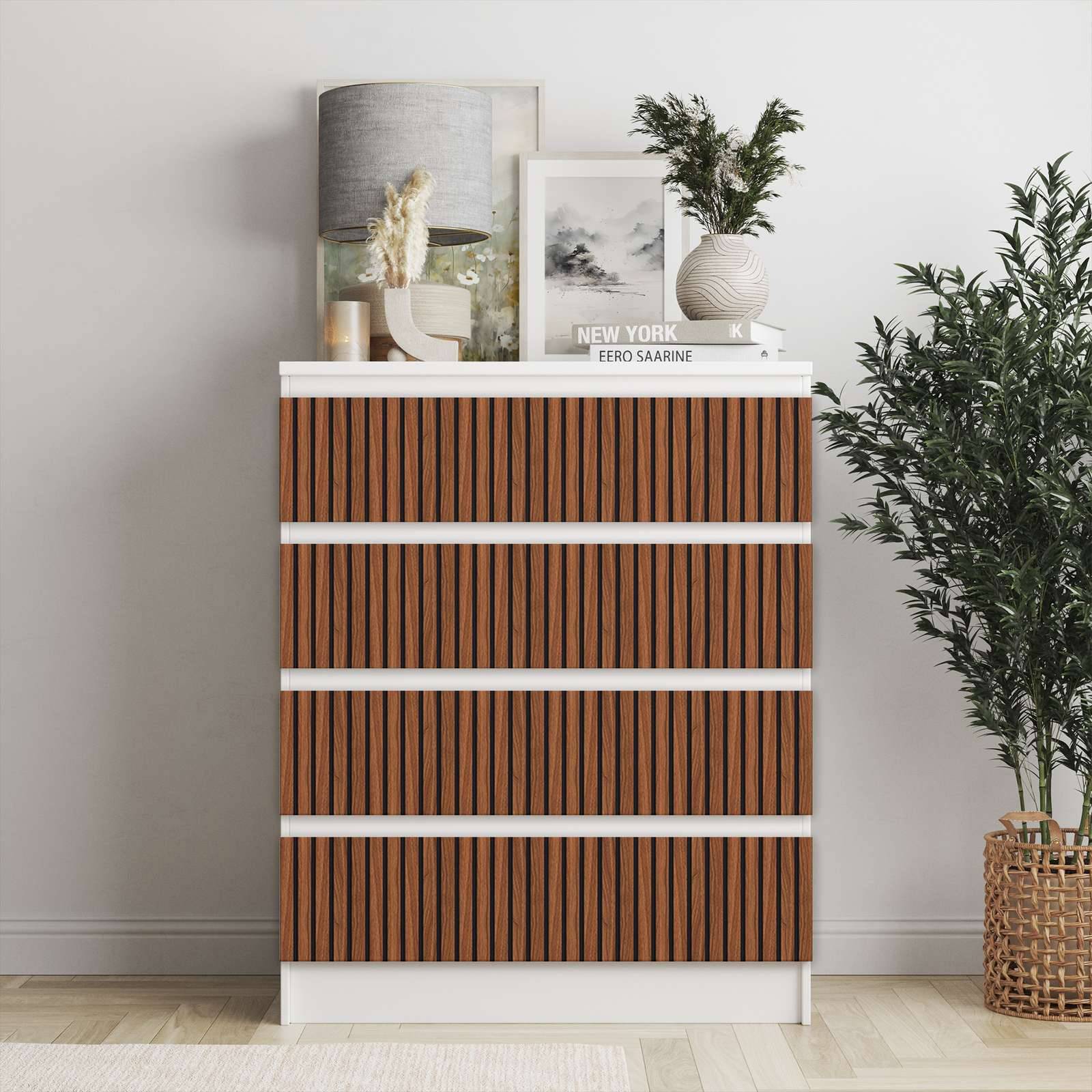 Självhäftande klistermärken – Ikea Malm Dekaler / Välj storlek / Oljad valnöt