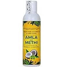QURA Amla hårolja med meti (Fenugreek) och curryblad för att minska hårfall och föryngra hårsäckarna – ayurvedisk hårväxt, inga konserveringsmedel eller kemikalier hårolja – 100 ml