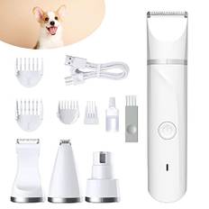 Petyoung 4 i 1 husdjur Grooming Kit uppladdningsbart lågt nötter husdjur hårklippare rakare tass trimmer nagelkvarn set