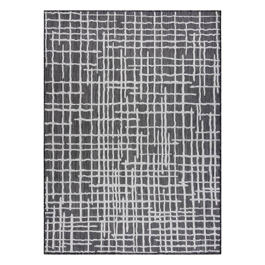 Gulvtæppe Hakano Vinea Lines - sort/creme 80×150