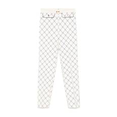 Elisabetta Franchi, Byxor, Dam, L, Polyester, Vita Byxor med Dragkedja i Sidan - white (L)