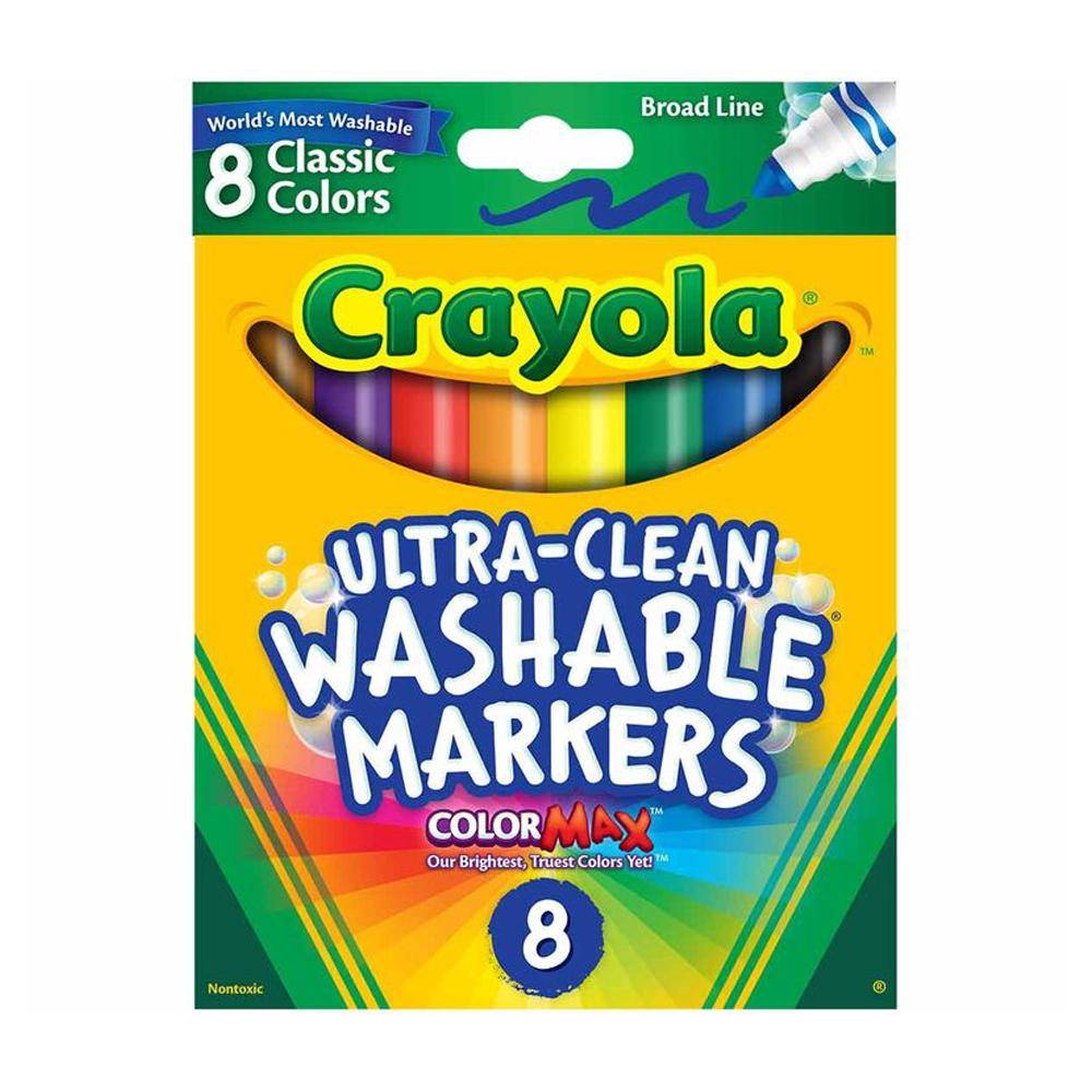 Bred spets-pennor för barn, tvättbara Pennor Crayola 8 färger