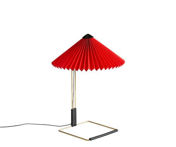 HAY Matin Bordlampe - Small - Bright Red/Brass