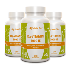 Alpha Plus D3-vitamin 3000IE + K2 Ekonomipack 3x180k