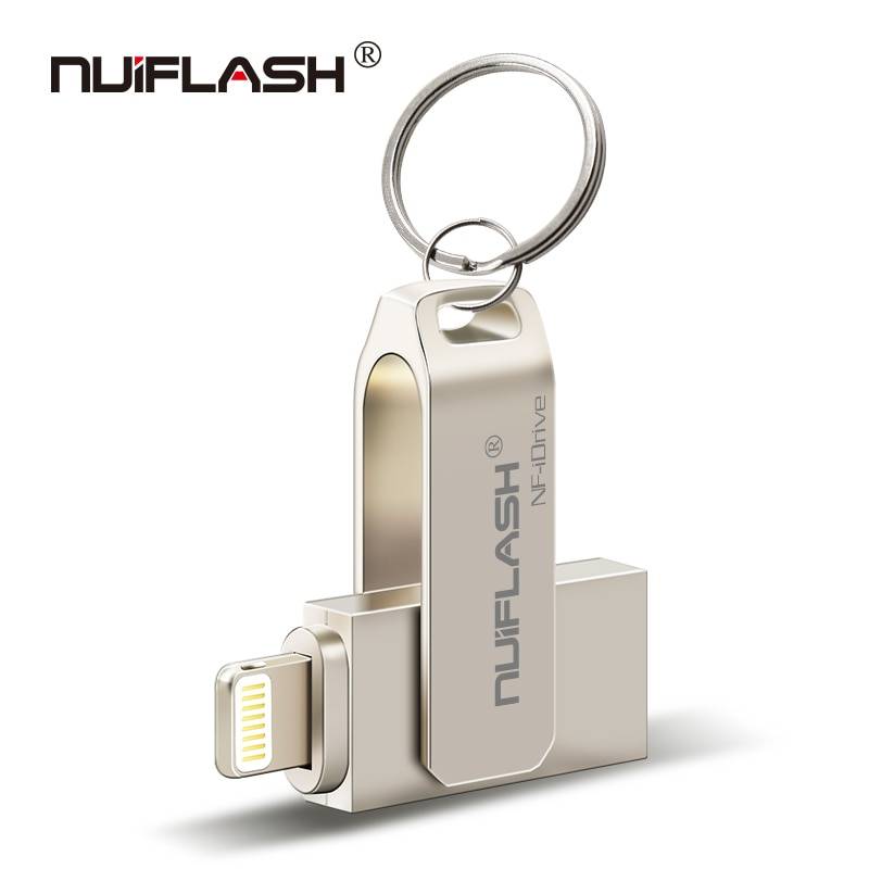 Metall usb-flash-enhet 128gb otg-pen-enhet 32gb 64gb usb 2.0 -flash-enhet för iphone x /8 plus /8/7 plus usb-minne