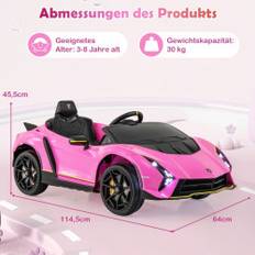 Barnelbil Lamborghini med fjärrkontroll & LED-lampor & Horn barnbil rosa