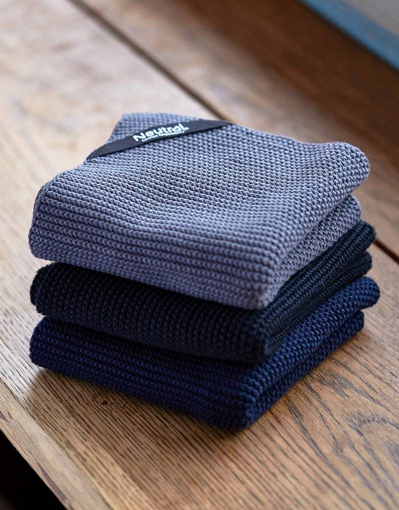 Fairtrade Organic Kitchen Cloth Pearl Knit - One Size / Black