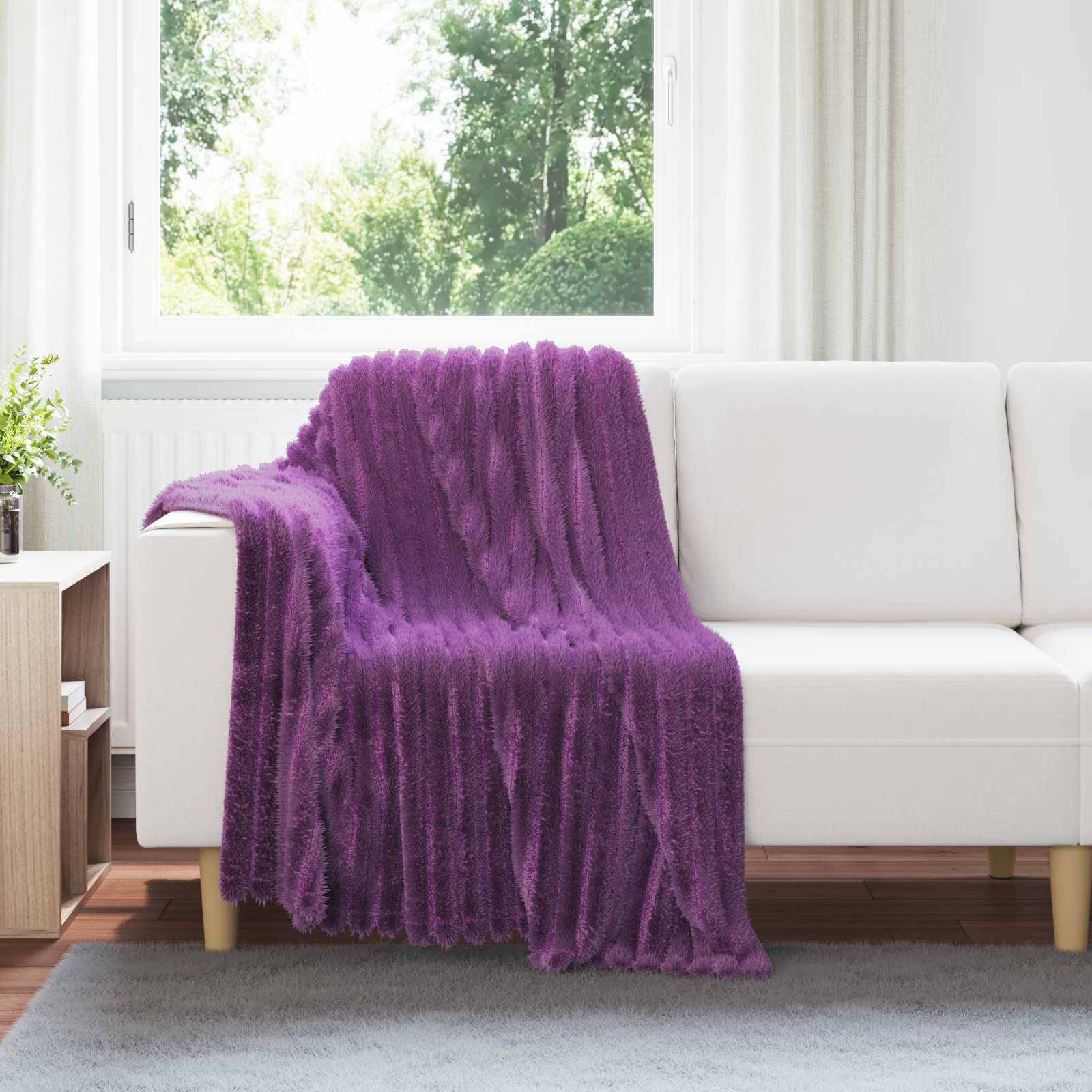 vidaXL Throw tæppe Lilla 150 x 130 cm Fleece