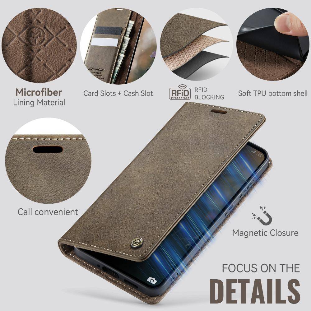 För Poco M8 Pro 5G 2026 Fodral med lock Läder RFID-plånbok Kort Funda Xiaomi Poco M8 Fodral Mi-telefon Poco M 8 Pro 8M Bokomslag Coque