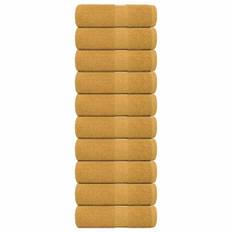 vidaXL Tvålhanddukar 10 st guld 30x30 cm 360 gsm 100% bomull