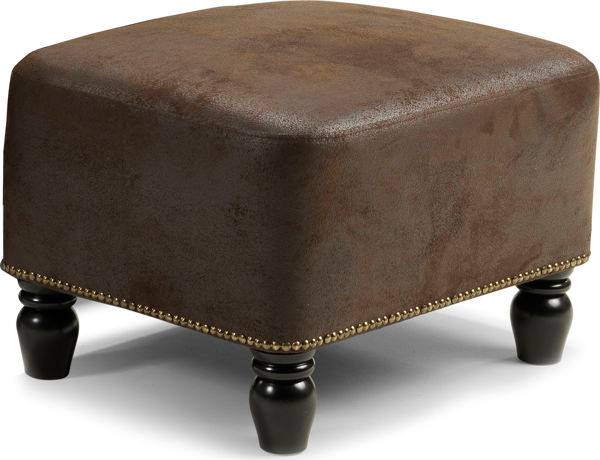 VINTAGE Fotpall tyg Madagaskar darkbrown