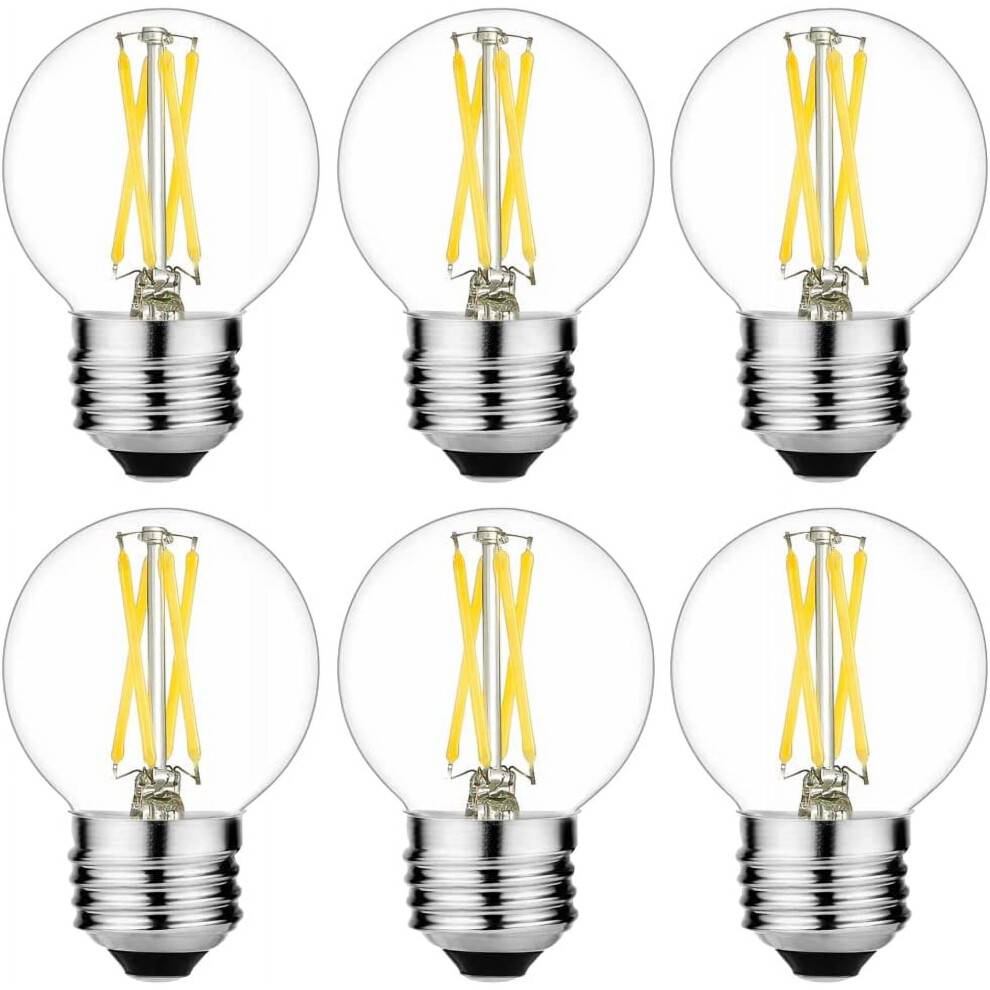 Edison pære E26 4W4000K400lm AC120V G16.5 Pakke med 6