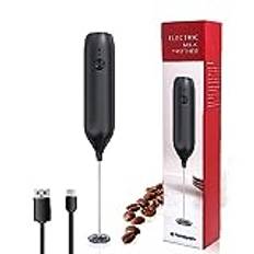 Handhållen kaffeskummare, USB-uppladdningsbar handskummare, justerbar handhållen mjölkskummare för cappuccino, varm choklad, milkshakes, äggmix