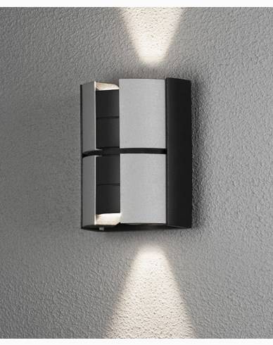 Vidar vägglykta 2x5W LED, dimbar svart/silver