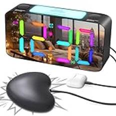 Extremt Hög Vibration Väckarklocka Med Sängskakare för Döva/Djupsovare/Hörselskadade, RGB-Färgad Digital Väckarklocka för Barn Sovrum, Stora Siffror/USB-Laddare/Nattlampa/Batteribackup