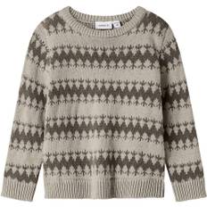 Name It Nmmoscar LS Knit Str 92 - Island Fossil/delicioso Sweatshirts hos Magasin