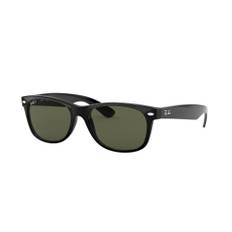 Ray-Ban New Wayfarer Polarised Sunglasses - Black w/ Green Polar