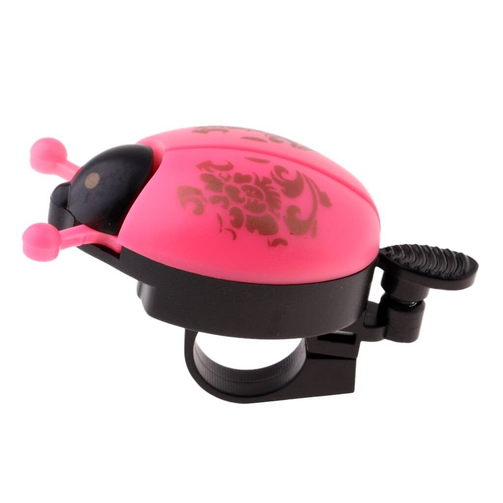 Skalbagge nyckelpiga bugg ring cykelklocka för barn barn vuxen cykling cykeltur larm mountainbike trumpet horn styre 21-23mm - Rosa