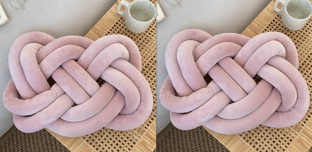 Household Fashion Personalized Ring Plush Pillow - Pink Color 2pcs / 45X35CM