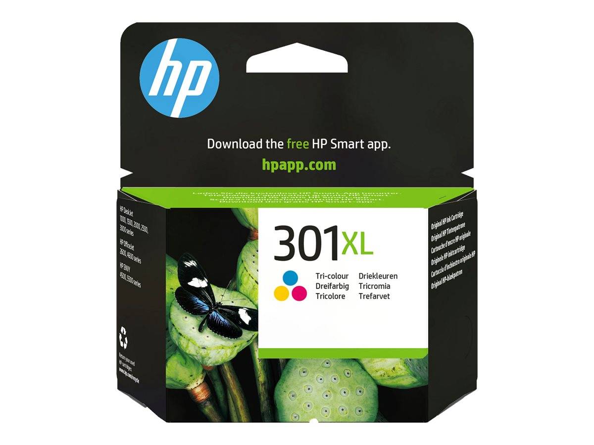 HP 301XL High Yield Tri-color Original Cyan, Magenta, Gul --> I externt lager, forväntat leveransdatum hos dig 03-10-2026