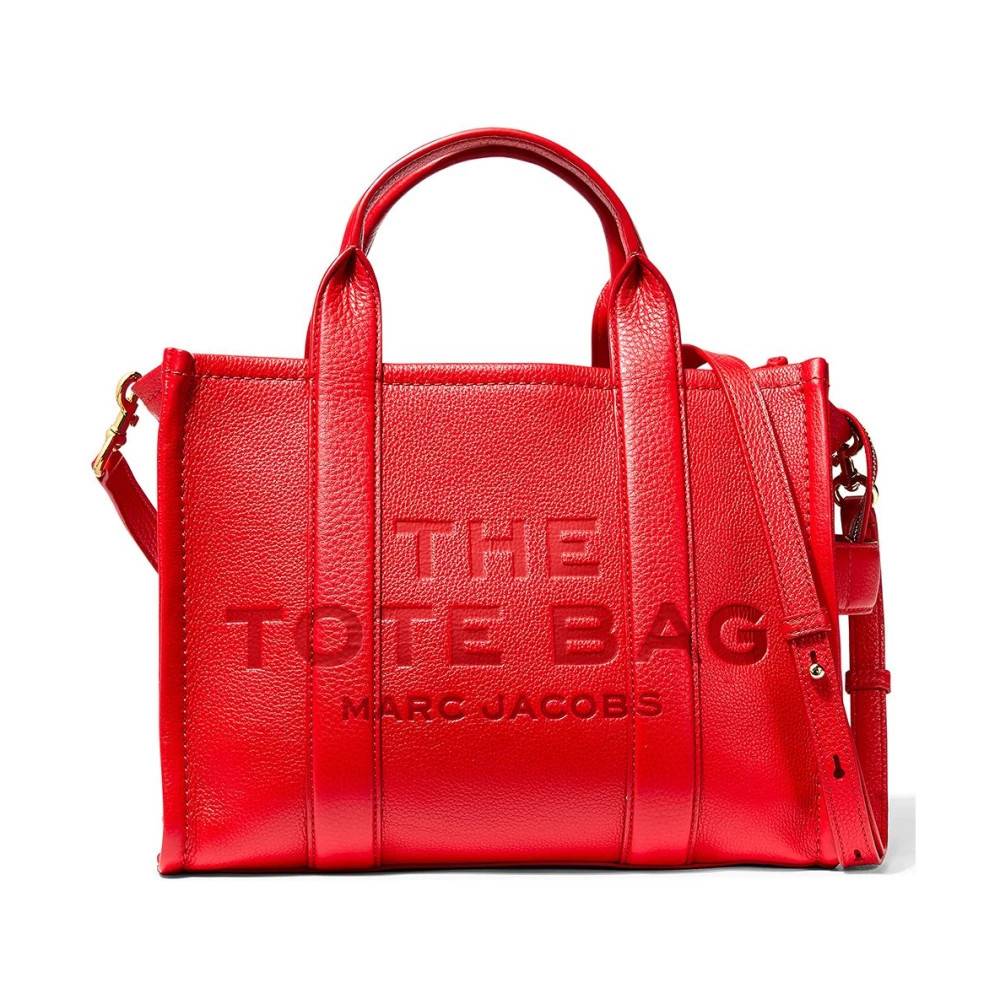 Marc Jacobs The Leather Medium Tote Bag - Tasker - Dame - Rød - ONE SIZE - Uld